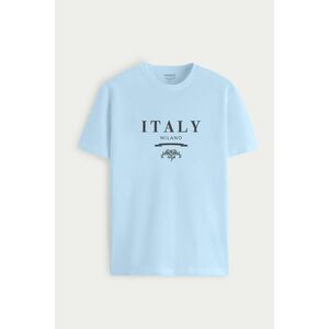 Tričko, Barva Nebesky Modrá , s Potiskem Milano Italy obraz