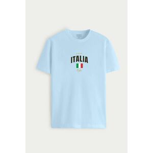 Tričko, Barva Nebesky Modrá , s Potiskem Italia XI obraz