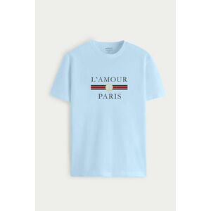 Tričko, Barva Nebesky Modrá , s Potiskem L Amour Paris obraz
