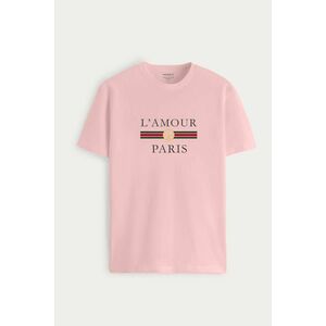 Tričko, Barva Růžová, s Potiskem L Amour Paris obraz