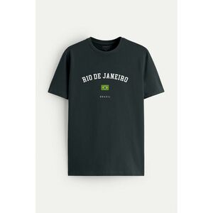 Tričko, Barva Železitě Šedá, s Potiskem Rio Brazil obraz