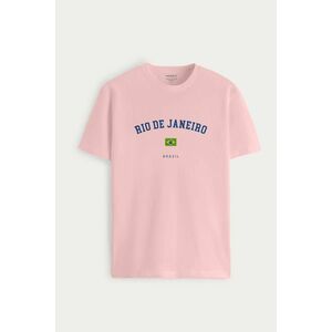 Tričko, Barva Růžová, s Potiskem Rio Brazil obraz