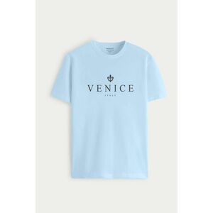 Tričko, Barva Nebesky Modrá , s Potiskem Venice Noir obraz