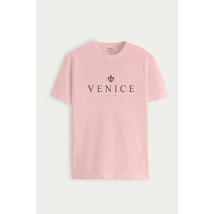 Tričko, Barva Růžová, s Potiskem Venice Noir obraz