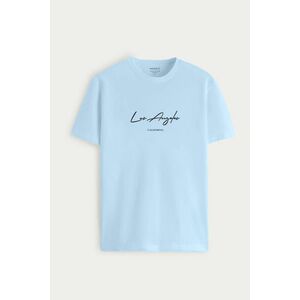 Tričko, Barva Nebesky Modrá , s Potiskem Los Angeles Signature obraz
