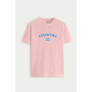 Tričko, Barva Růžová, s Potiskem Argentina Azul obraz