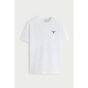 Tričko, Barva Bílá, s Potiskem Bull Horns obraz