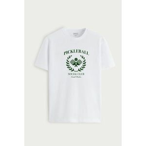 Tričko, Barva Bílá, s Potiskem Pickleball Club obraz