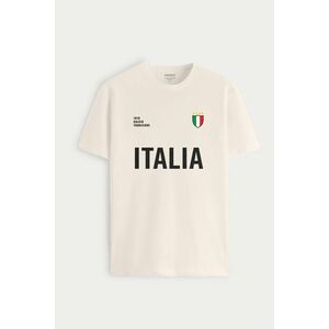 Tričko, Barva Ekru, s Potiskem Italia Bold obraz