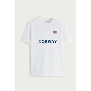 Tričko, Barva Bílá, s Potiskem Norway obraz