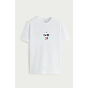 Tričko, Barva Bílá, s Potiskem Calcio Italia obraz