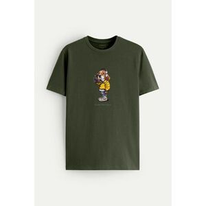 Tričko, Barva Khaki, s Potiskem Old Days Woofy obraz