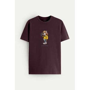 Tričko, Barva Bordó, s Potiskem Old Days Woofy obraz