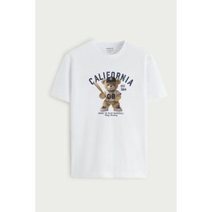 Tričko, Barva Bílá, s Potiskem Cali Baseball Teddy obraz