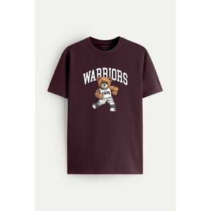 Tričko, Barva Bordó, s Potiskem Teddy Thug Baller obraz