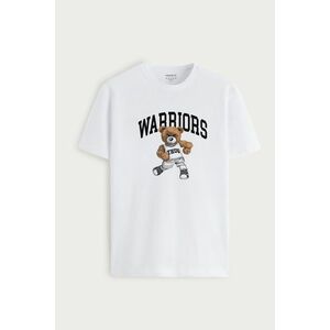 Tričko, Barva Bílá, s Potiskem Teddy Thug Baller obraz