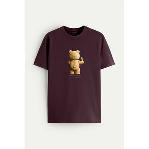 Tričko, Barva Bordó, s Potiskem My Own Rules Teddy obraz