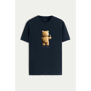 Tričko, Barva Modrá, s Potiskem My Own Rules Teddy obraz