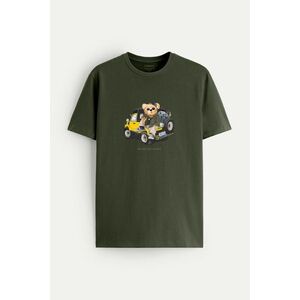 Tričko, Barva Khaki, s Potiskem Adventure Addict Teddy obraz