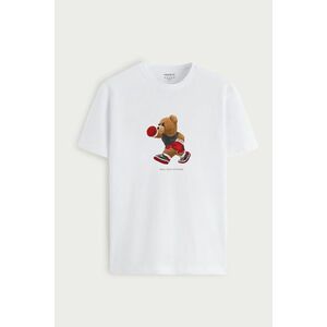 Tričko, Barva Bílá, s Potiskem Keep Punching Teddy obraz