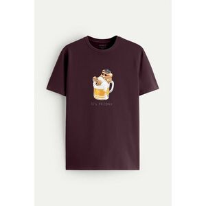 Tričko, Barva Bordó, s Potiskem Casual Friday Teddy obraz
