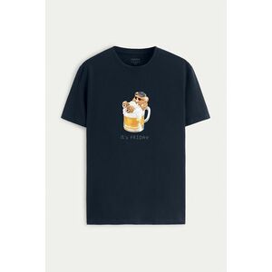 Tričko, Barva Modrá, s Potiskem Casual Friday Teddy obraz