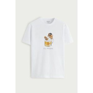 Tričko, Barva Bílá, s Potiskem Casual Friday Teddy obraz