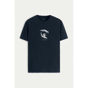 Tričko, Barva Modrá, s Potiskem Moon Surfer obraz