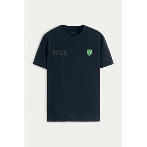 Tričko, Barva Modrá, s Potiskem Brazil obraz