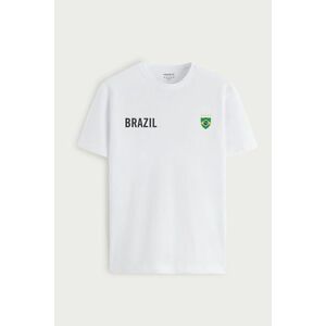 Tričko, Barva Bílá, s Potiskem Brazil obraz