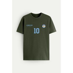 Tričko, Barva Khaki, s Potiskem Argentina 10 obraz