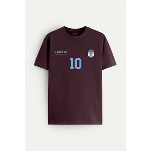 Tričko, Barva Bordó, s Potiskem Argentina 10 obraz
