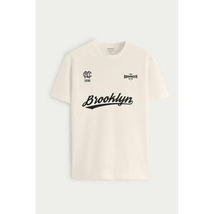 Tričko, Barva Ekru, s Potiskem Brooklyn 1986 obraz