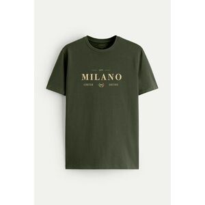 Tričko, Barva Khaki, s Potiskem Milano Limited Edition obraz