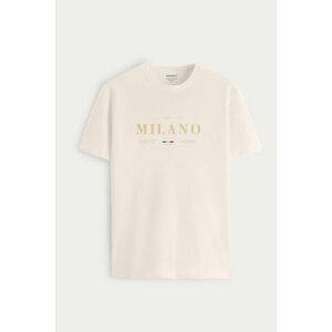 Tričko, Barva Ekru, s Potiskem Milano Limited Edition obraz