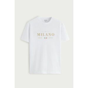 Tričko, Barva Bílá, s Potiskem Milano Limited Edition obraz