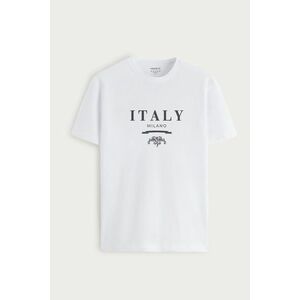 Tričko, Barva Bílá, s Potiskem Milano Italy obraz