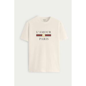 Tričko, Barva Ekru, s Potiskem L Amour Paris obraz