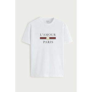 Tričko, Barva Bílá, s Potiskem L Amour Paris obraz