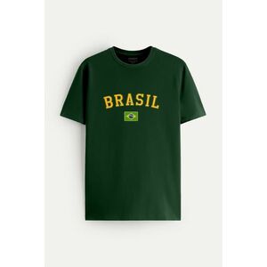 Tričko, Barva Zelená, s Potiskem Viva Brasil obraz