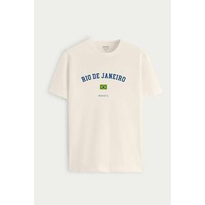 Tričko, Barva Ekru, s Potiskem Rio Brazil obraz
