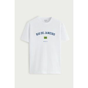 Tričko, Barva Bílá, s Potiskem Rio Brazil obraz