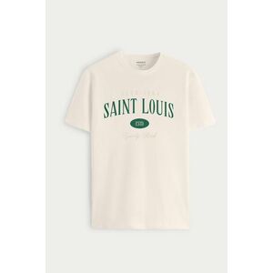 Tričko, Barva Ekru, s Potiskem Saint Louis 1984 obraz
