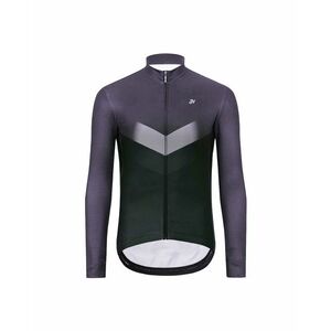 HOLOKOLO Cyklistický dres s dlouhým rukávem zimní - ARROW WINTER - šedá/černá 2XL obraz
