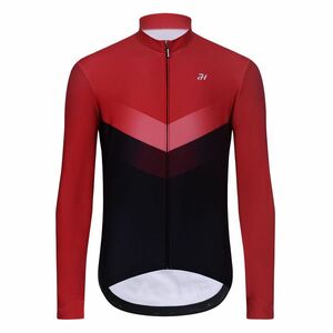 HOLOKOLO Cyklistický dres s dlouhým rukávem zimní - ARROW WINTER - černá/červená 6XL obraz