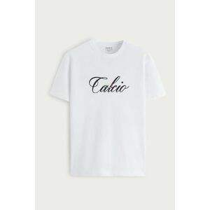 Tričko, Barva Bílá, s Potiskem Calcio Noir obraz