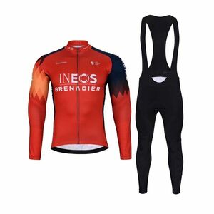 BONAVELO Cyklistický zimní dres a kalhoty - INEOS 2024 WINTER - modrá/černá/červená obraz