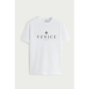 Tričko, Barva Bílá, s Potiskem Venice Noir obraz