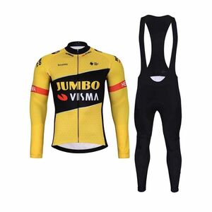 BONAVELO Cyklistický zimní dres a kalhoty - JUMBO-VISMA 2024 WNT - žlutá/černá obraz