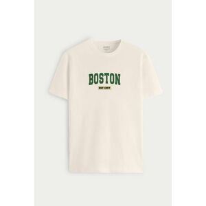 Tričko, Barva Ekru, s Potiskem Boston Vintage obraz